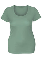 Emmalise Women's Short Sleeve Tshirt Scoop Neck Tee Shirt (Medium, Dusty Sage)