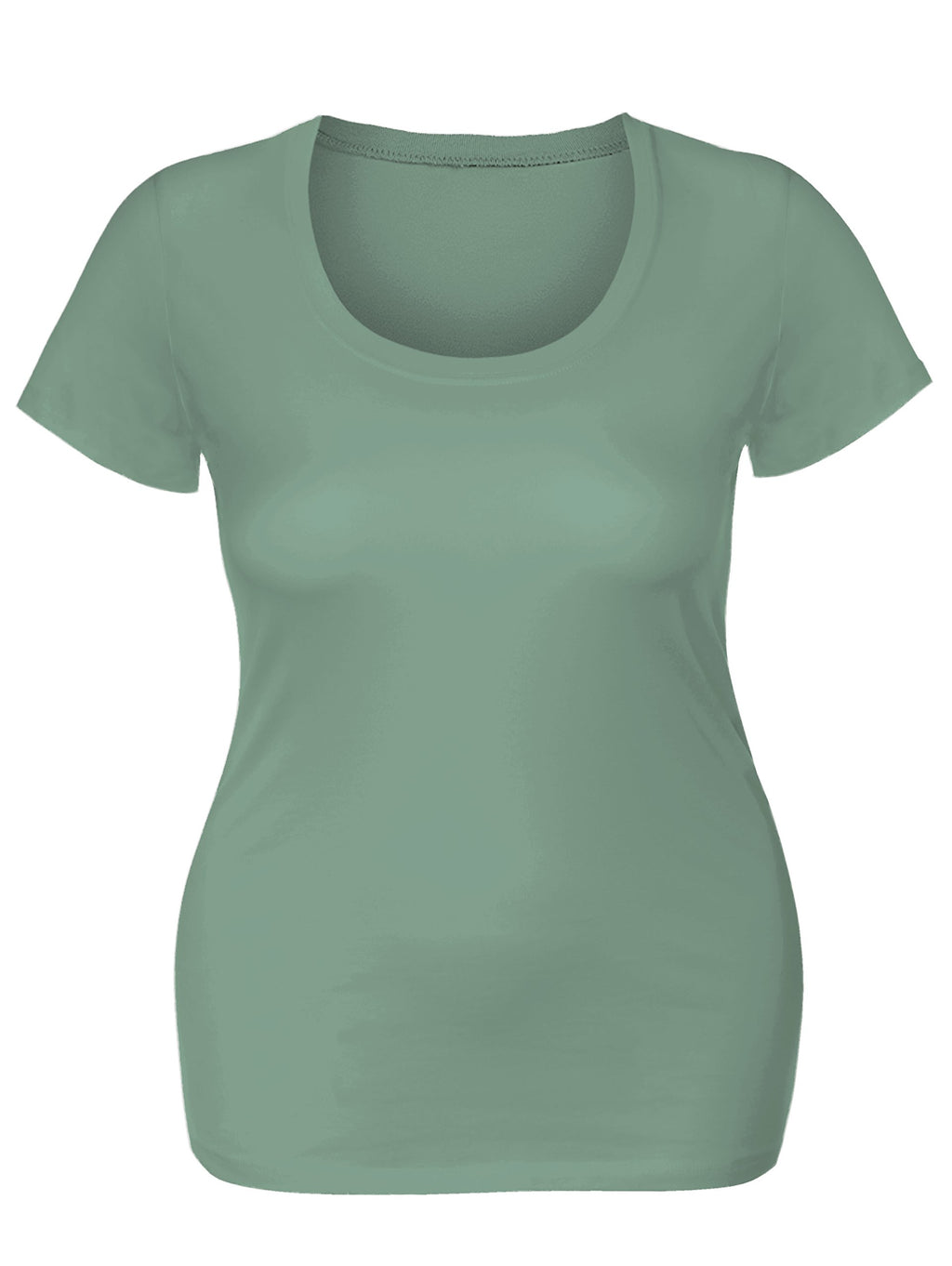 Emmalise Women's Short Sleeve Tshirt Scoop Neck Tee Shirt (Small, Dusty Sage)