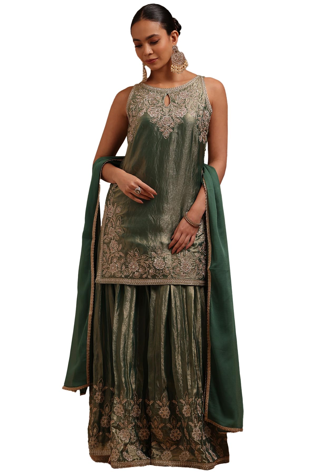 Soch Women Fendi Embroidered Suit Set Mirror & Pearl