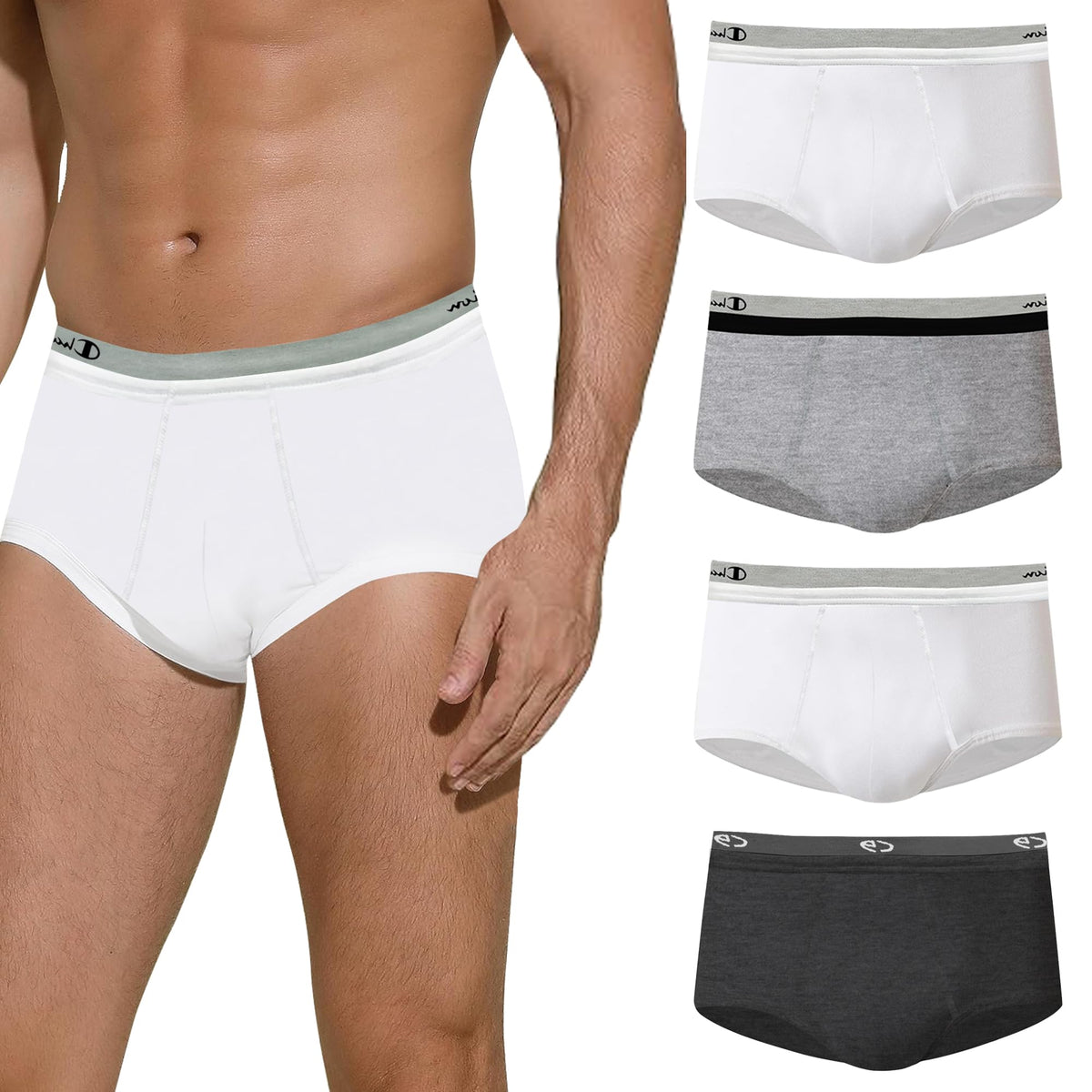 High Waist Cotton Regular Fit Solid Full Briefs For Men Underwear For Men Combo Pack With Outer Elastic For Daily Use (Size L) (