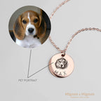 MignonandMignon Personalized Dog Necklace for Women Memorial Gifts for Mom Pet Portrait Custom Cat Name Unique Animal Picture Ch