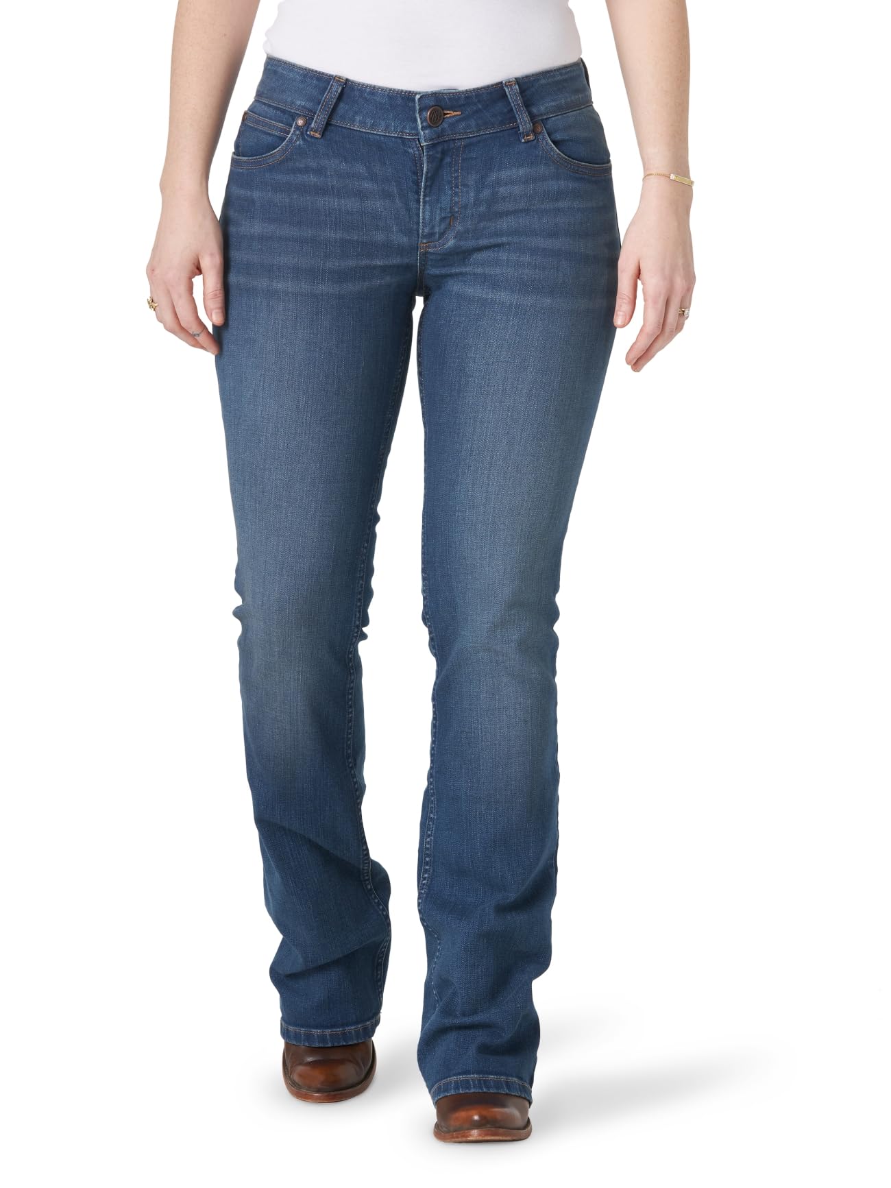 Wrangler Women's Retro Mae Mid Rise Stretch Boot Cut Jean, Nadia, 13-30
