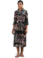 Libas WomenS Crepe Shirt Midi Casual Dress (37190_Black