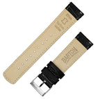 19mm Black - BARTON Alligator Grain - Quick Release Leather Watch Bands