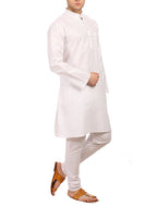 Wintage Men'S Cotton Silk Festive And Casual White Kurta Churidar Pajama Pyjama