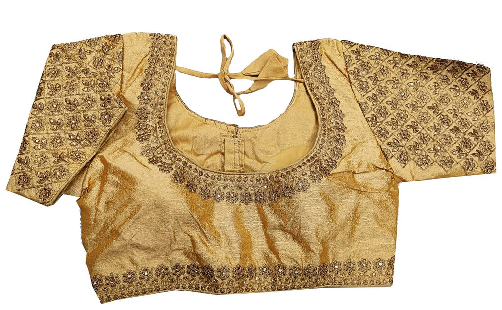 Vihu Fashion WomenS Heavy Embroidery Handwork Half Sleeves Readymade Blouse