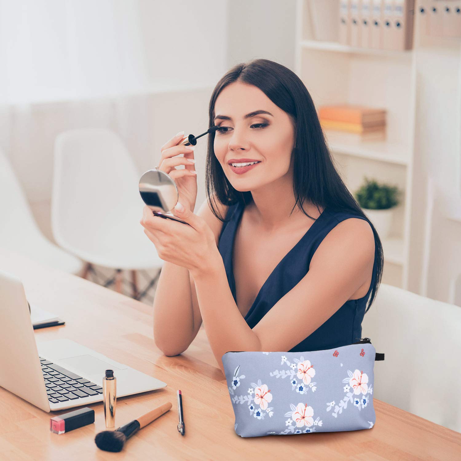 Chuangdi 6 Pieces Makeup Bag Toiletry Pouch Waterproof Cosmetic Bag with Mandala Flowers Llama Sloth Unicorn Patterns, 6 Styles