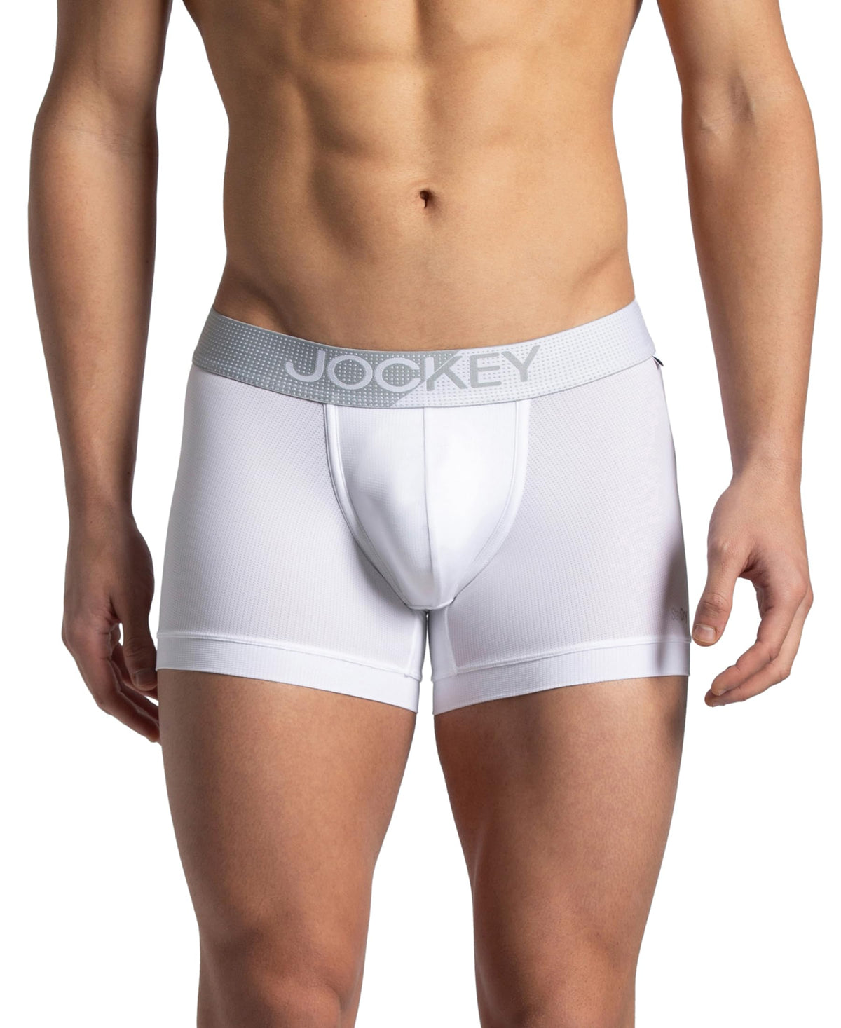 Jockey Mm05 MenS Microfiber Mesh Elastane Stretch Performance Trunk With Staydry Technology_White_L