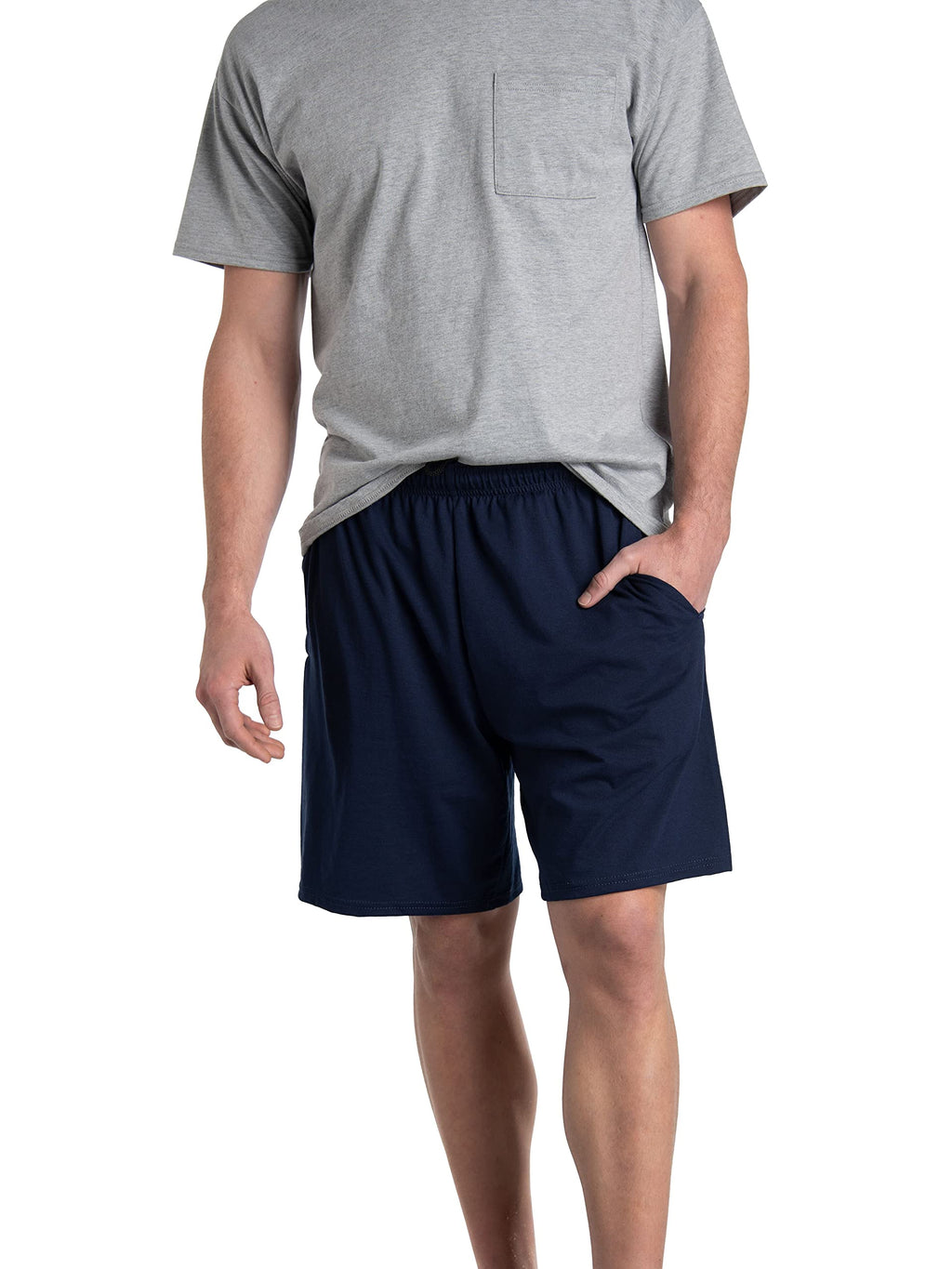 Fruit of the Loom Men's Eversoft Cotton Shorts with Pockets (S-4xl), 2 Pack-Navy