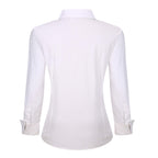 Alex Vando Womens Dress Shirts Regular Fit Long Sleeve Stretch Work Shirt,White,S