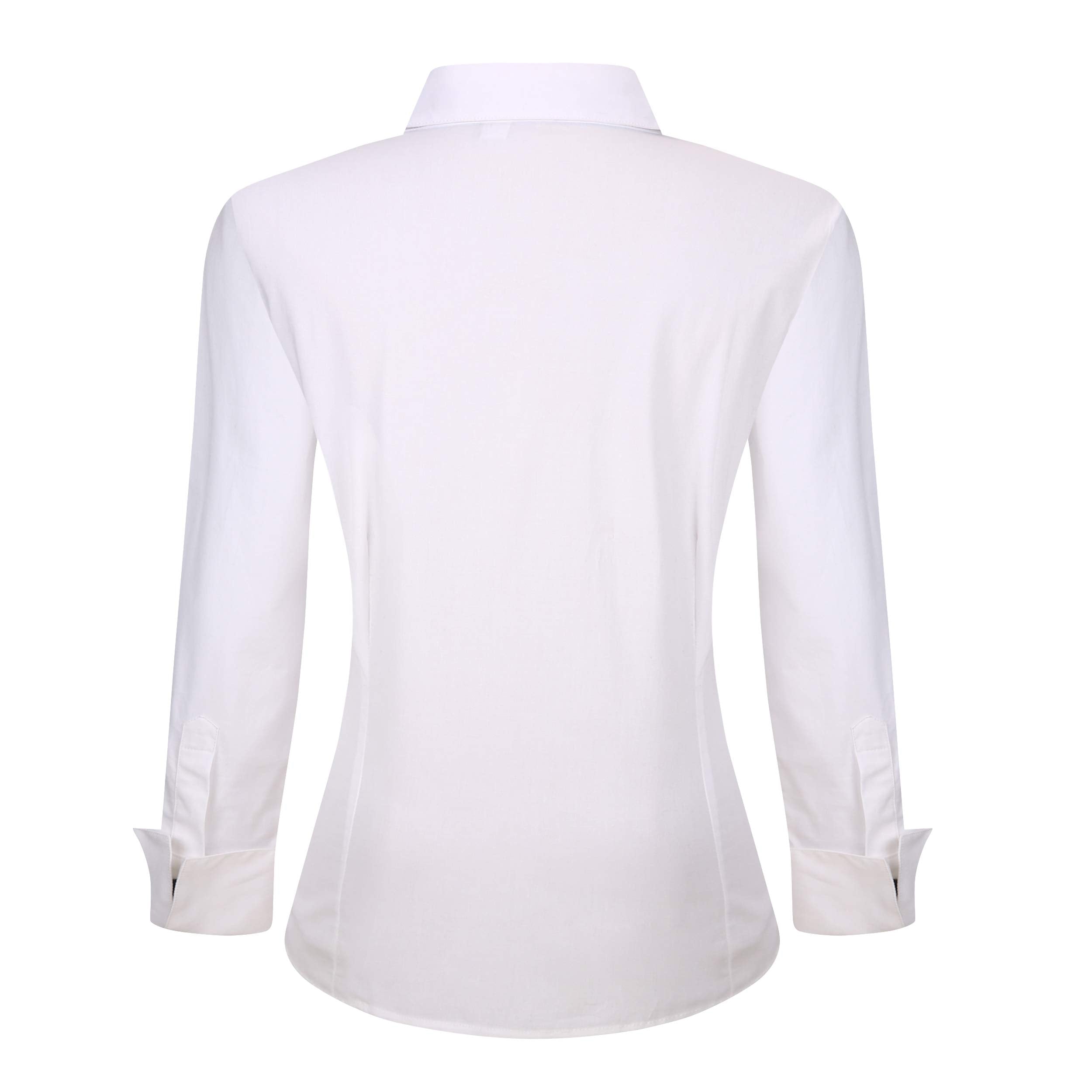 Alex Vando Womens Dress Shirts Regular Fit Long Sleeve Stretch Work Shirt,White,S