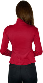 NY Threads Women's Turtleneck Long Sleeves Shirt Red