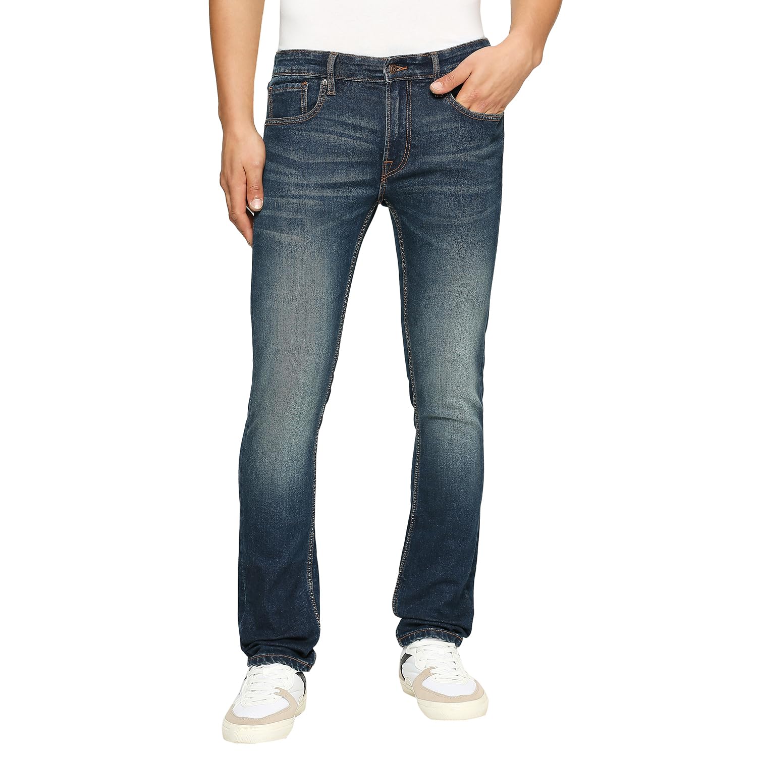 Pepe Jeans MenS Slim Mid Rise Jeans (Pm207541Q033_Dark Used_Mid Indigo Blue, 36