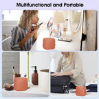 Wandering Nature Small Makeup Bag for Purse Mini Make up Pouch Cute Cosmetic Pouch for Women with Slip-in Pockets Eco Vegan Leat