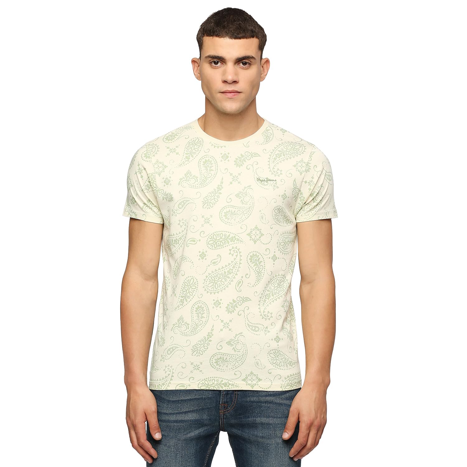 Pepe Jeans MenS Slim Fit T-Shirt (Pm509294_Ivory White