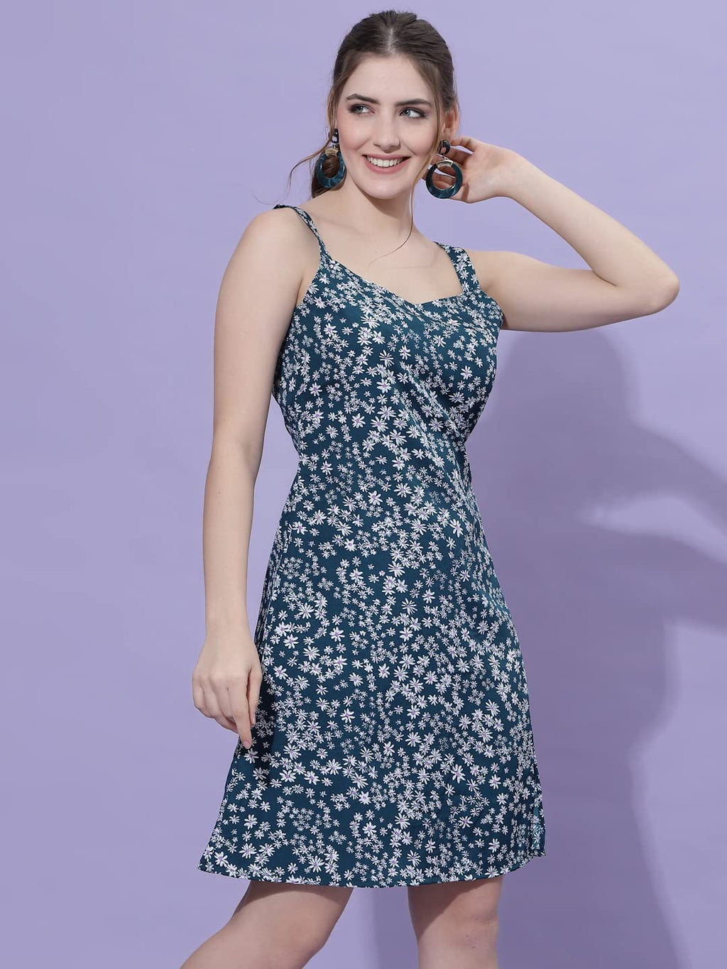 Oomph! Dress For Women Stylish| Summer Vacation Style |Floral Print Spaghetti Strap |Mini Dressfor WomenS & GirlS |Lightweight
