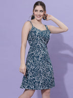 Oomph! Dress For Women Stylish| Summer Vacation Style |Floral Print Spaghetti Strap |Mini Dressfor WomenS & GirlS |Lightweight