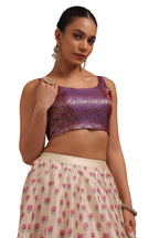 Soch Women Tissue Zari Woven Sleeveless Regular Fit Blouse
