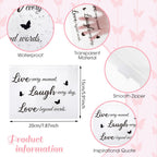 100 Pcs Inspirational Gifts for Girls Women Travel Cheer Makeup Bag Bulk Loved Quotes Cosmetic Bags with Zipper Thank You Encour