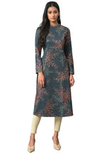 W For Woman Women'S Polyester Regular Kurta (22Now18504-120017_Mid Night Blue