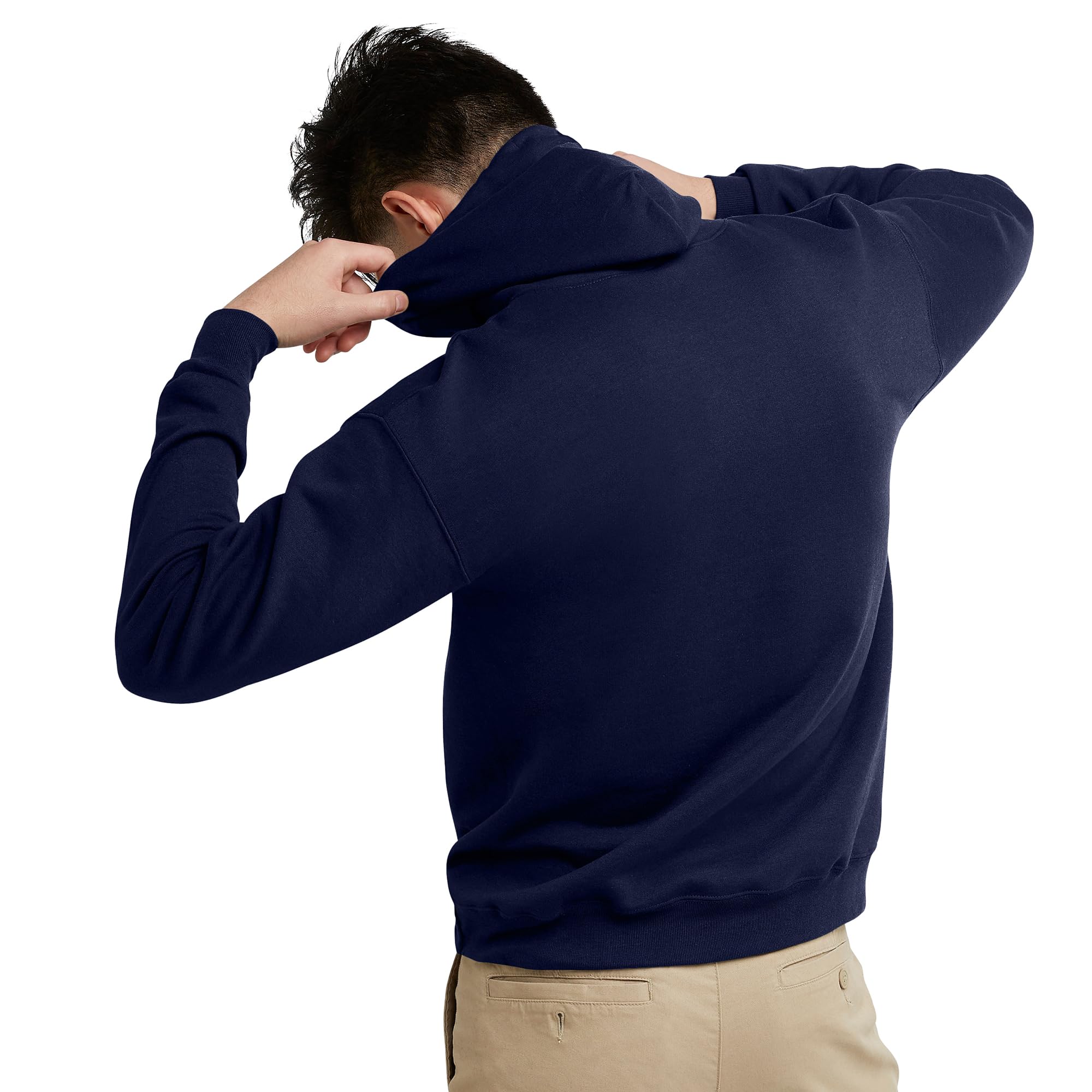 Hanes Men's Big and Tall Pullover EcoSmart Hooded Sweatshirt, Navy, 4X Large