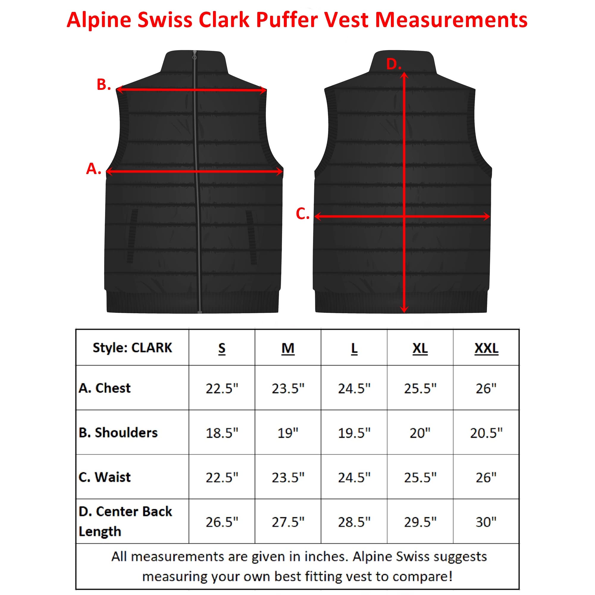 Alpine Swiss Clark Mens Lightweight Down Alternative Vest Jacket Taupe Black Medium