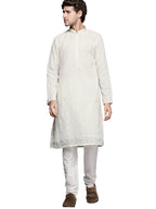 Manyavar Kurta Set For Men, Full Sleeves Mandarin Collar Ethnic Kurta Pajama For Engagement, Wedding, Party All Over Self Design