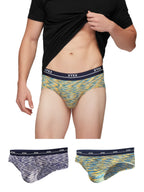 XYXX Mens Underwear Artisto IntelliSoft Antimicrobial Micro Modal Brief Pack of 3 (Yellow & Blue ; Yellow & Blue ; Blue & White