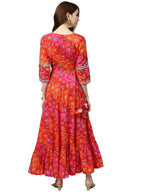 Rytras WomenS Cotton Printed Anarkali Embroidery Kurti