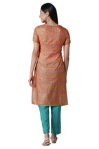 Aurelia Women'S Polyester Kurta-Trousers (21Onas12901-505017_Orange_M)