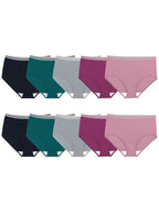 Fruit of the Loom womens Eversoft Cotton Underwear (Regular & Plus Size) Briefs, Plus Size Brief - 10 Pack Assorted Heathers, 13