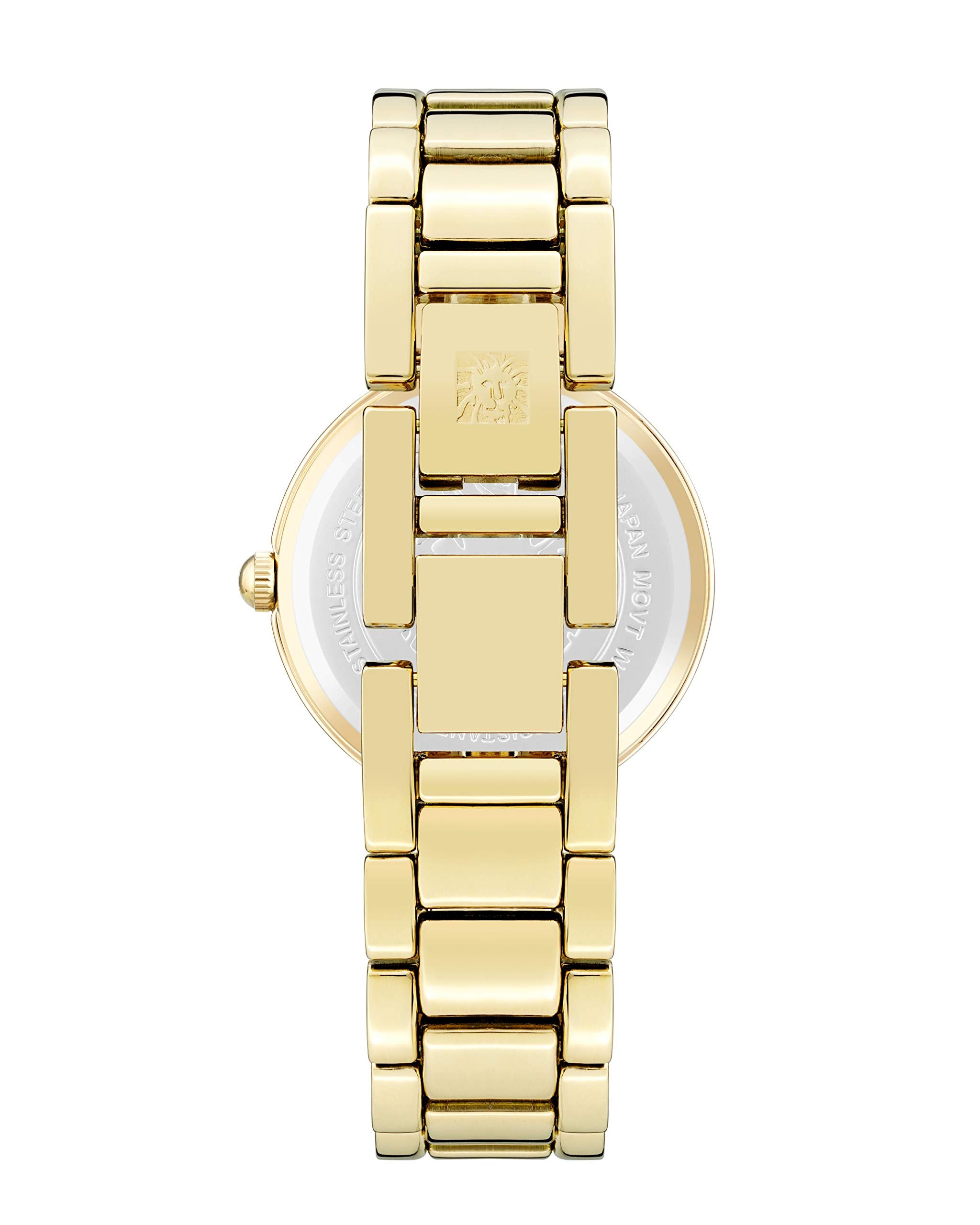 Anne Klein Women's Japanese Quartz Dress Watch with Metal Strap, Gold, 16 (Model: AK/1362PRGB)