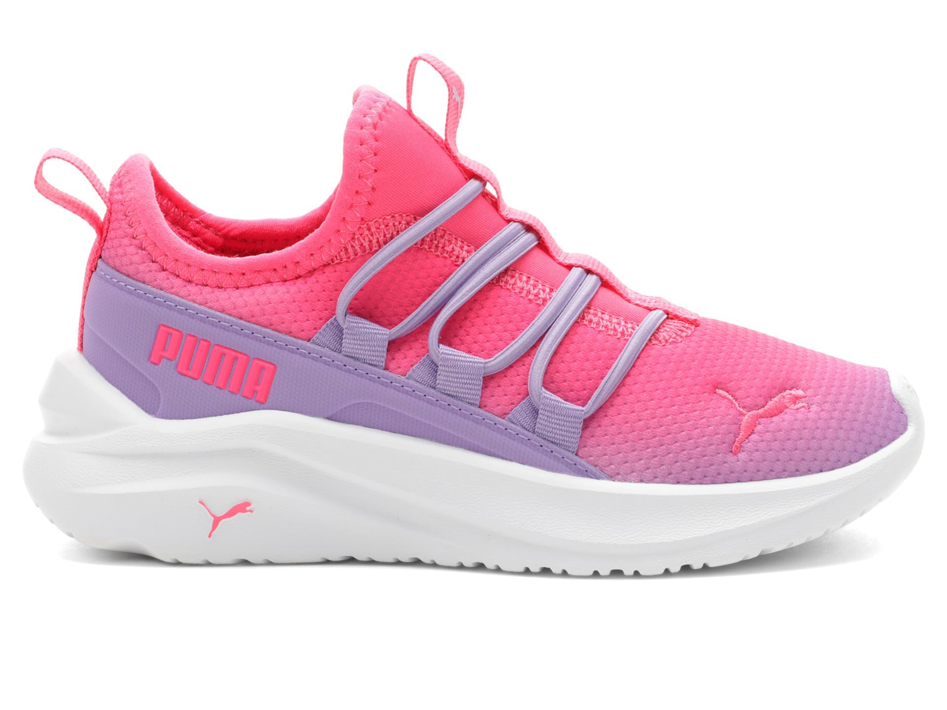 PUMA One4All Sneaker, Glowing Pink-Lavender Alert White, 12 US Unisex Little Kid