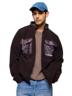The Souled Store Utility Jacket : Plum Long Sleeve Button Front Jackets for Men and Boys