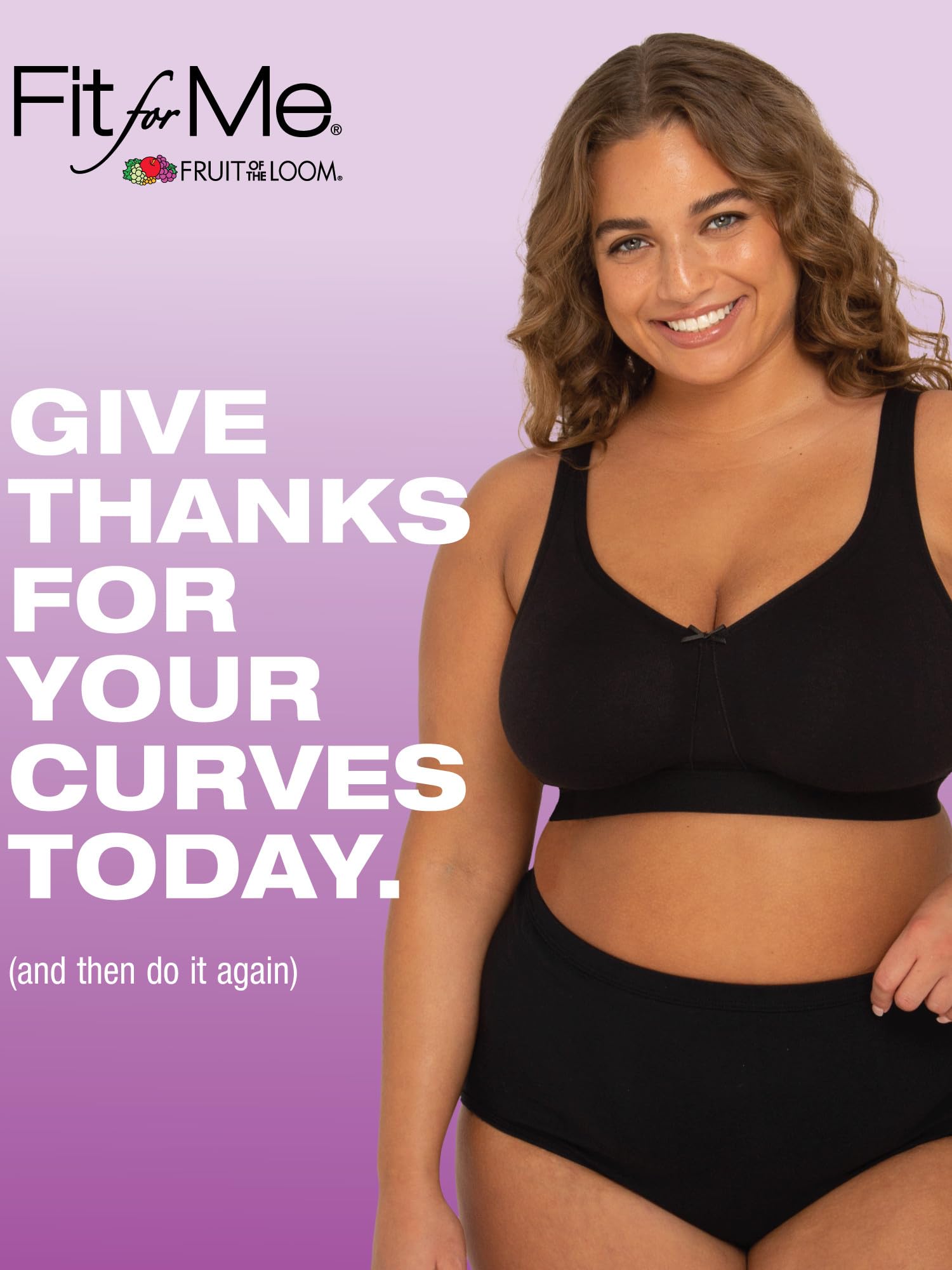 Fruit of the Loom womens Plus Size Wireless Cotton Full Coverage Bra, Black Hue, 38G US