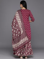 Libas WomenS Pure Cotton Kurta Sets (34512_Burgundy