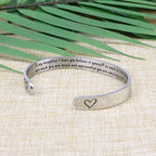 Daughter Bracelets from Mom Wide Cuff Bangle Message Engraved Christmas Gifts for Her