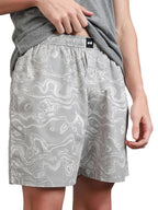 Bewakoof Mens All Over Printed Poplin Boxer - Regular Fit_Grey_581634_XL