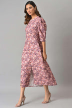 W For Woman WomenS Cotton Pink Floral Printed Vaccy Dress Ankle Length 22Now18466-119646