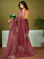 Satrani WomenS Chanderi Cotton Printed Ready To Wear One Minute Pre Pleated Readymade Saree With Unstitched Blouse Piece (32Rs3