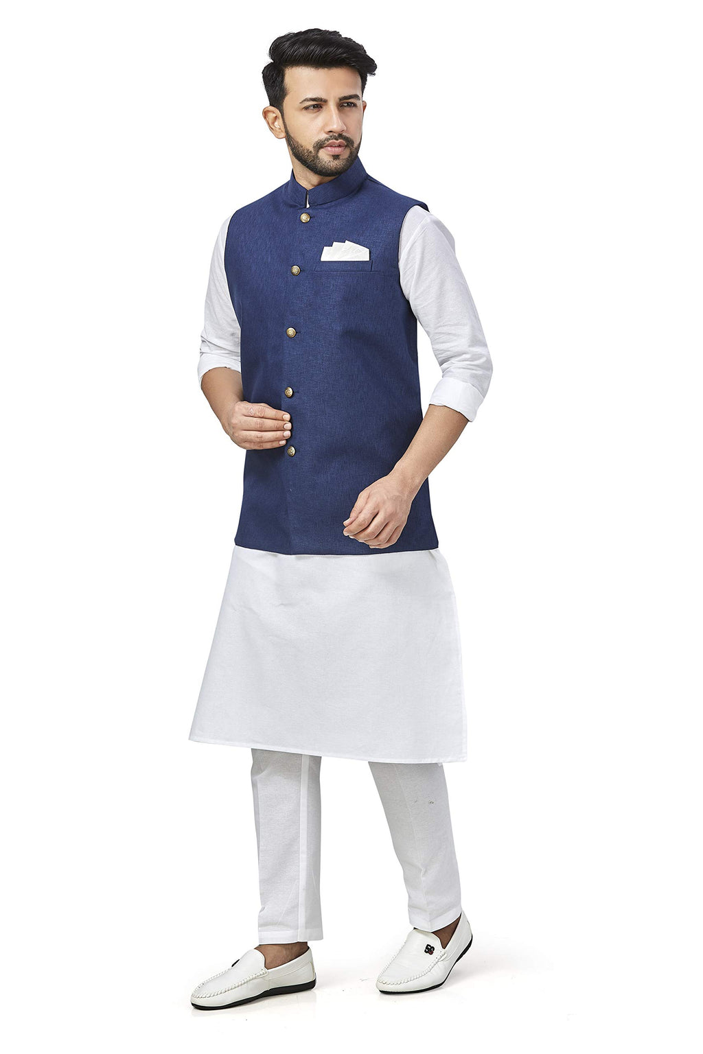 BE ACTIVE Mens Linen Blend Nehru Jacket With Mandarin Collar || Ethnic Koti For Men || Men Koti Formal|| Men Koti Wedding (RFKT