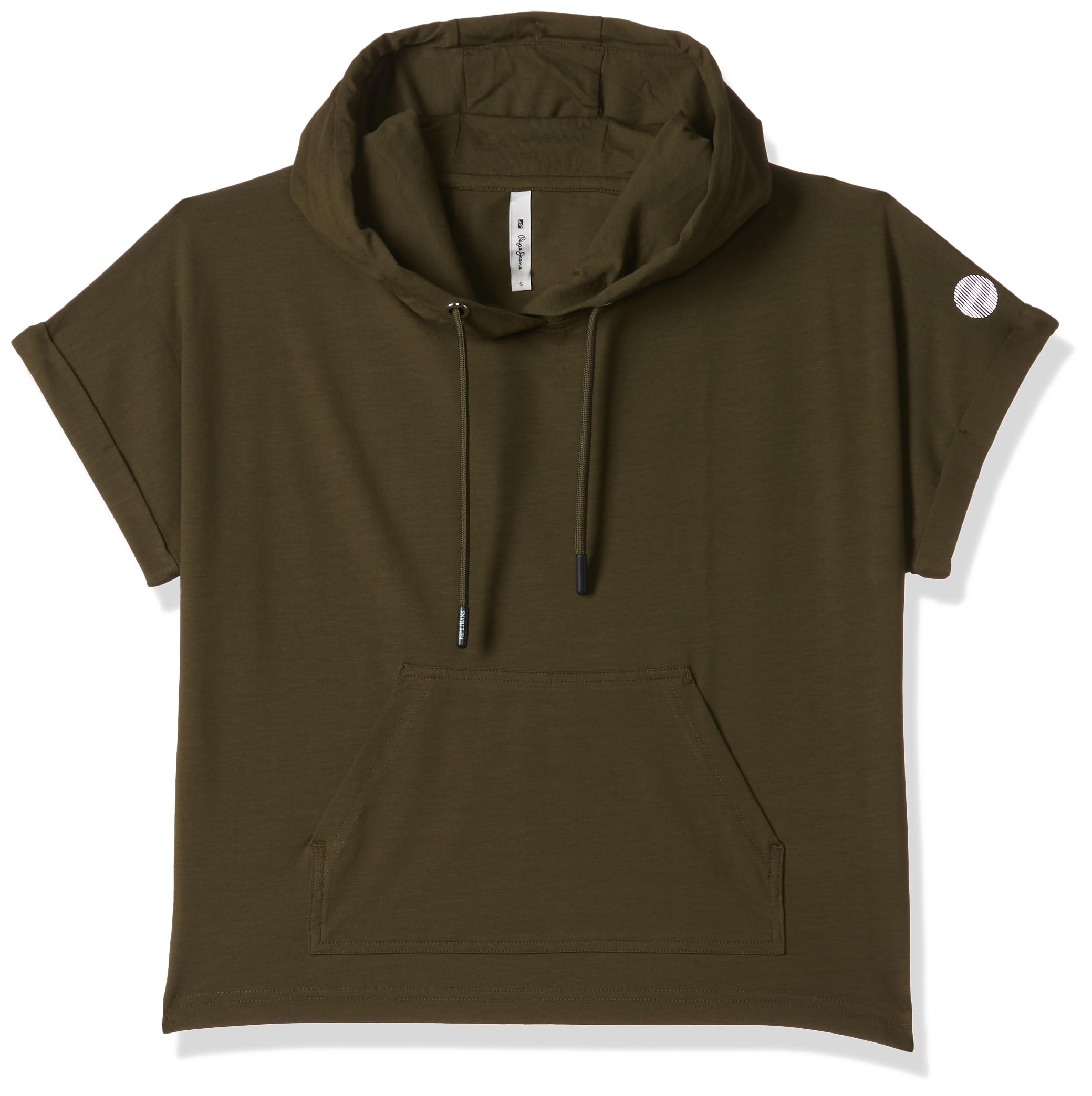 Pepe Jeans Bruna Utility Inspired Hooded T-Shirt Grey