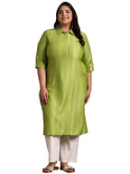 Extra Love By Libas Women'S Cotton Woven Design Straight Kurta (25402_Green_4Xl)