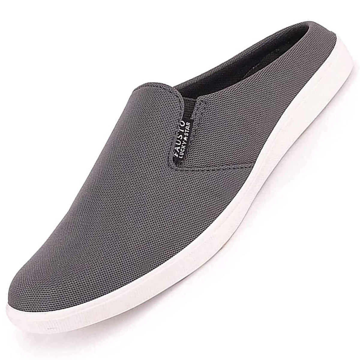 FAUSTO Mens Grey Lowtop Slip On Shoe  10 UK 10