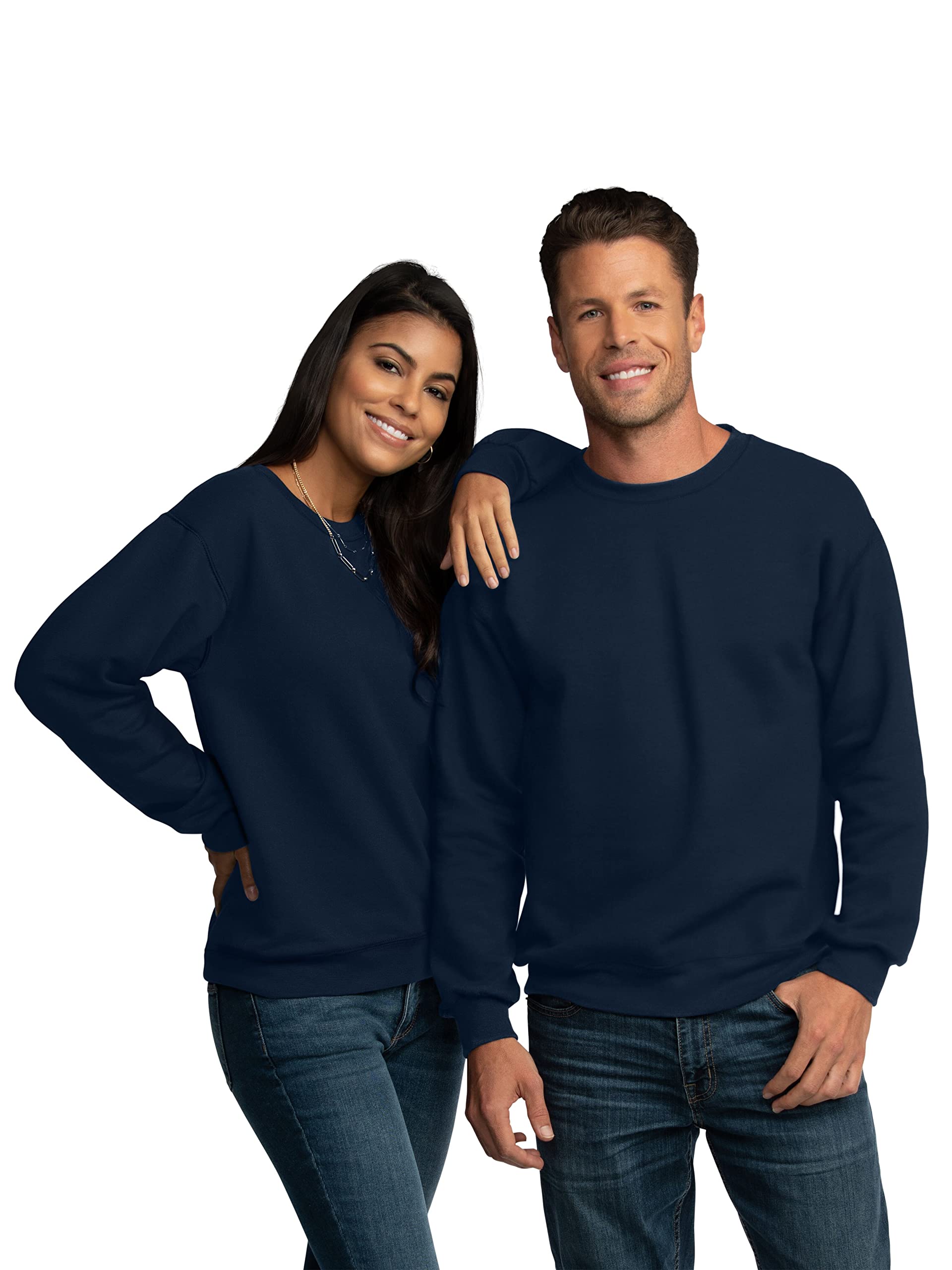Fruit of the Loom Men's Moisture Wicking Eversoft Fleece Sweatshirt, Navy, Small
