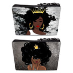 BDAWQUG Makeup Bag Cosmetic Bag 2 Pieces for Women Travel Toiletry Bag Large Capacity Accessories Organizer Sassy Black Queen Af