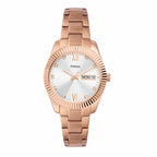 Fossil Women's Scarlette Mini Quartz Stainless Steel Three-Hand Watch, Color: Rose Gold (Model: ES5200)