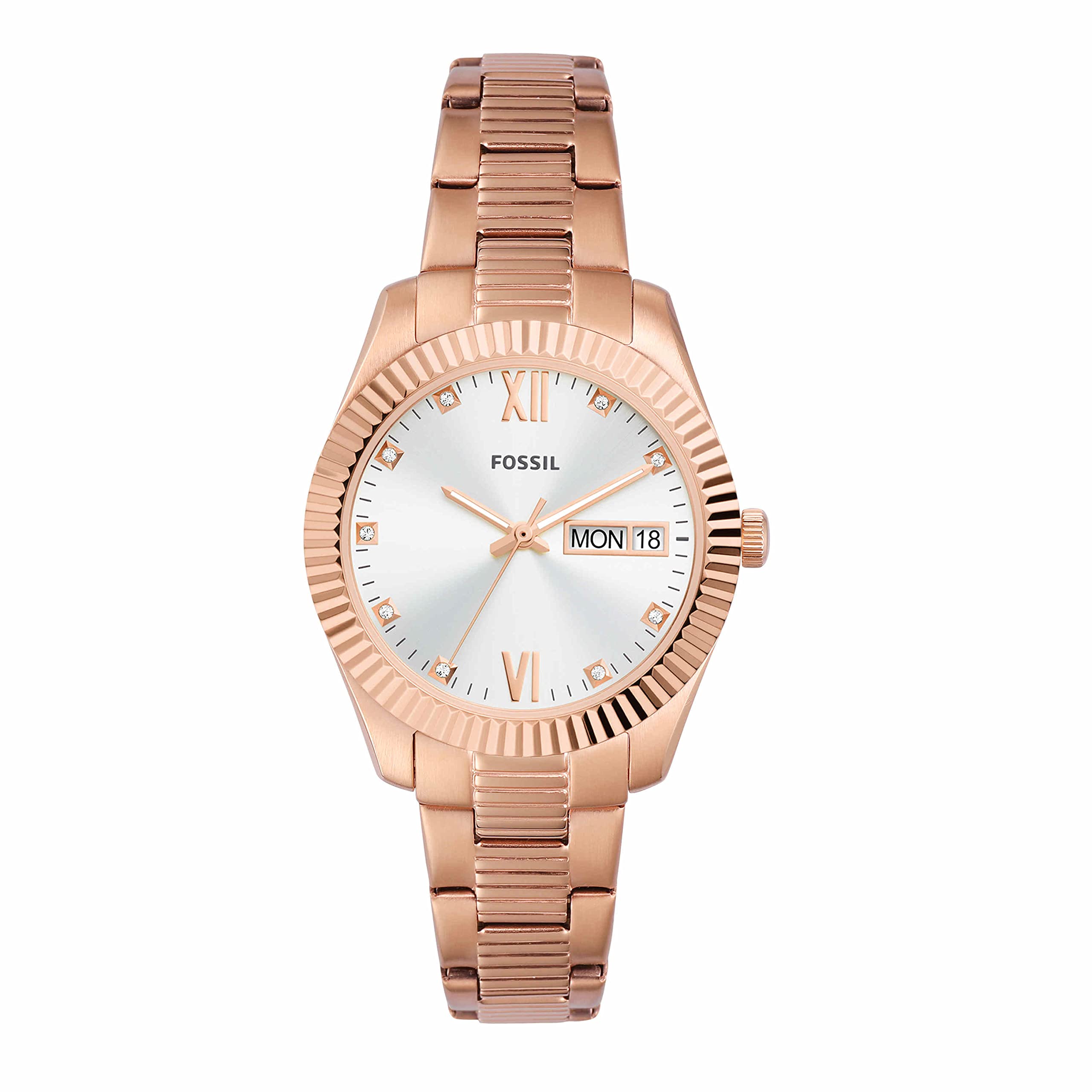 Fossil Women's Scarlette Mini Quartz Stainless Steel Three-Hand Watch, Color: Rose Gold (Model: ES5200)