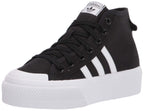 adidas Originals Women's Nizza Platform Mid Sneaker, Black/White/White,6.5 M US