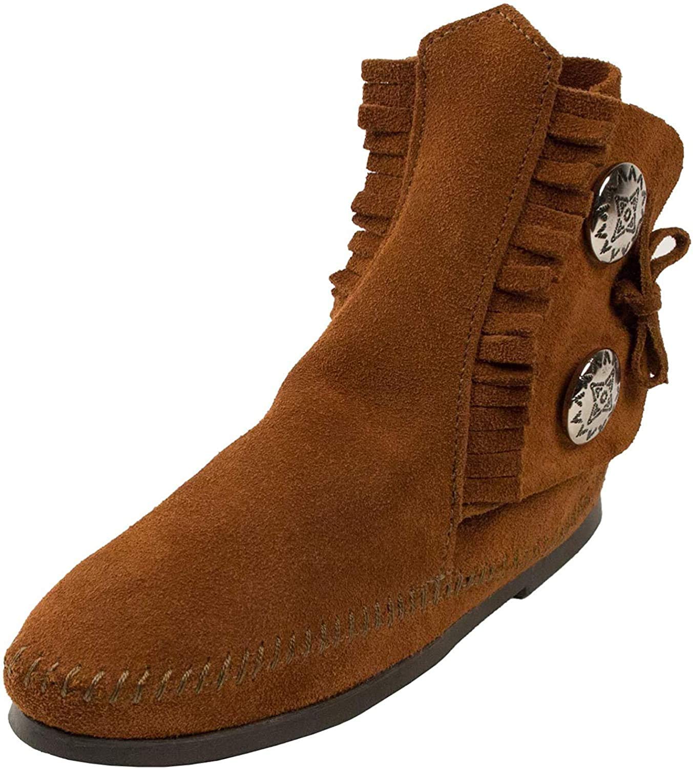 Minnetonka Women's Two Button Boot,Brown,7.5 M US